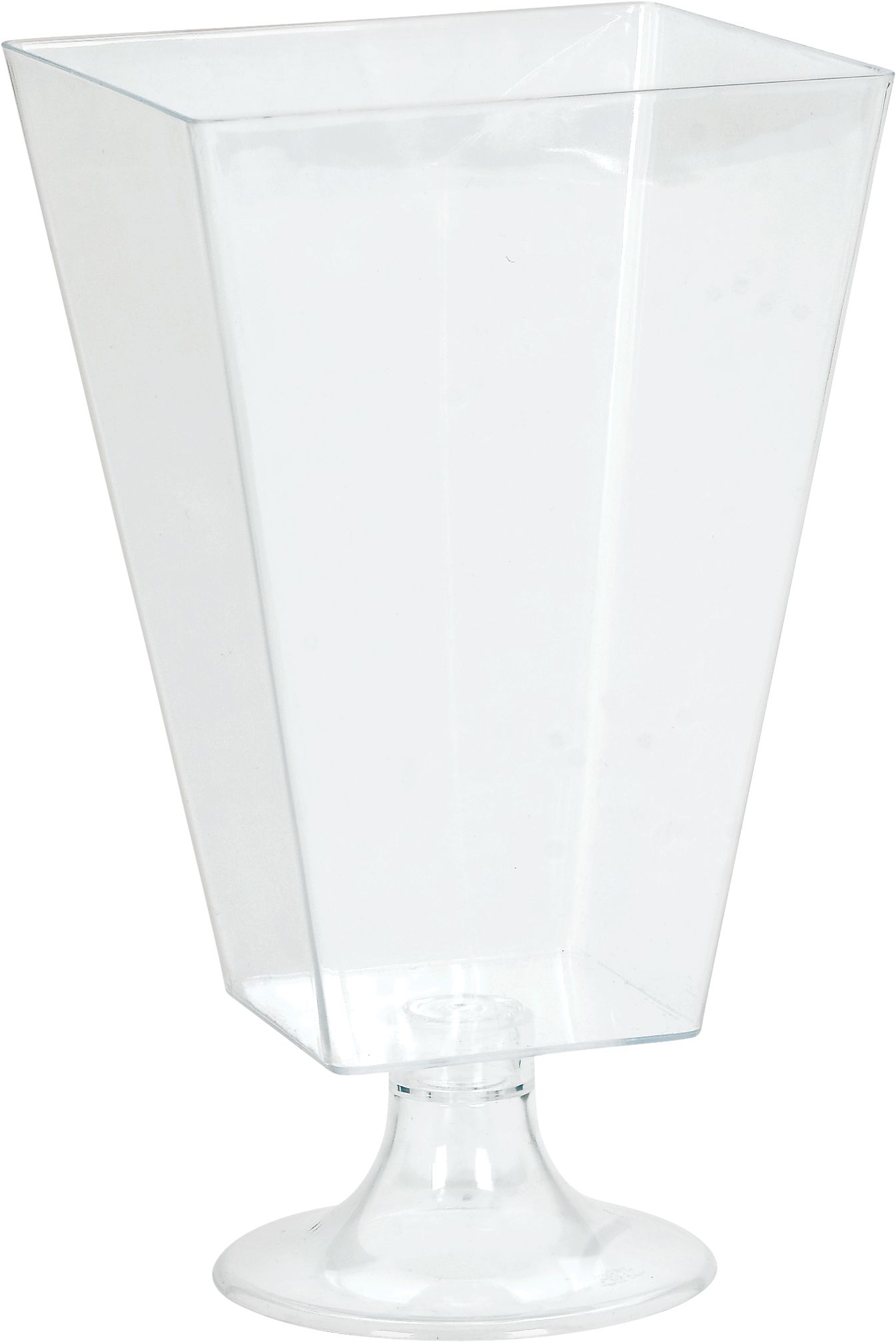 Contenant réutilisable en plastique, cylindre carré, transparent, 70 oz, pour fête d'anniversaire/fête prénatale/mariage Front_Angled_Right