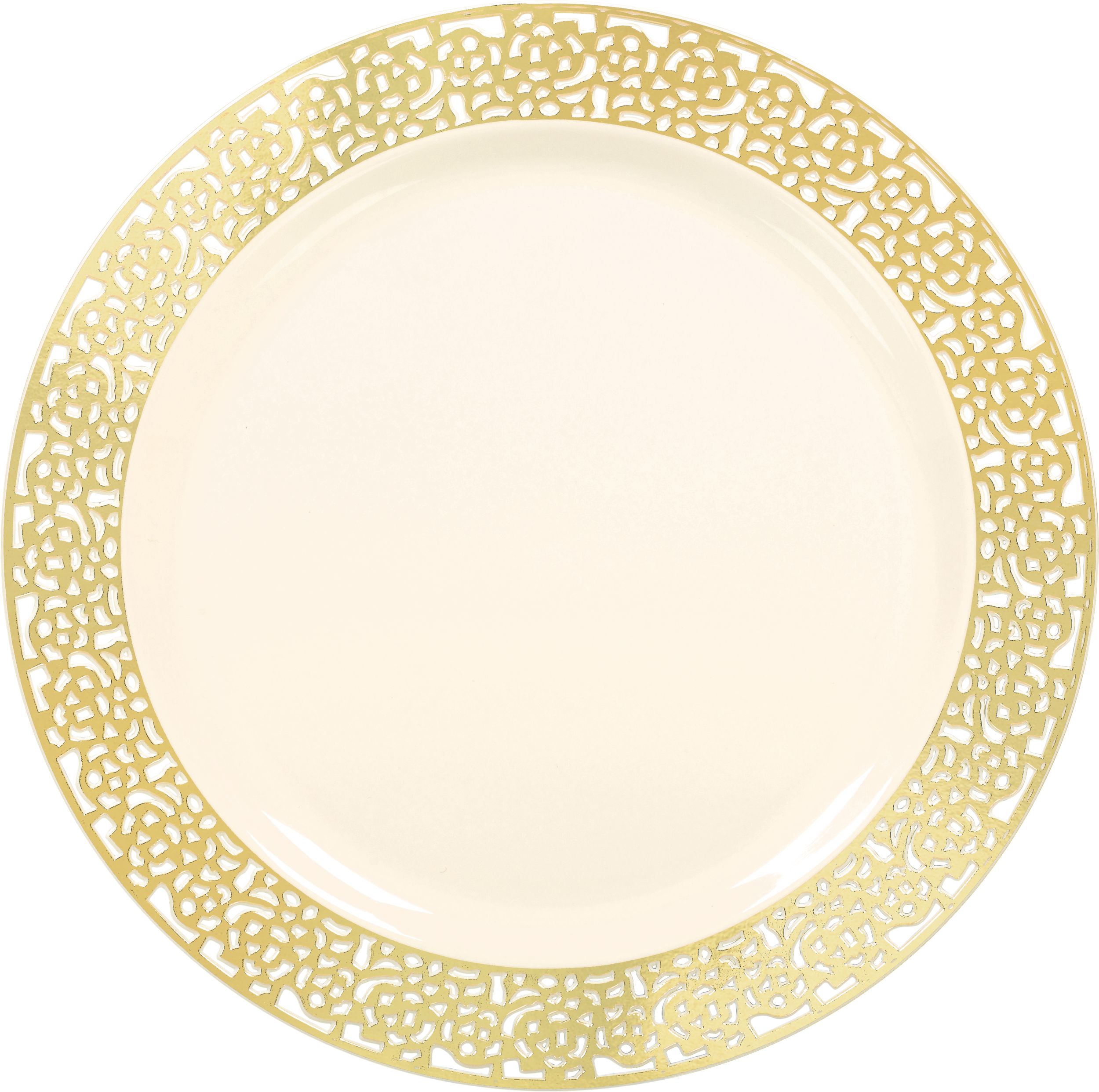 8"PLATE GLD LACE 20