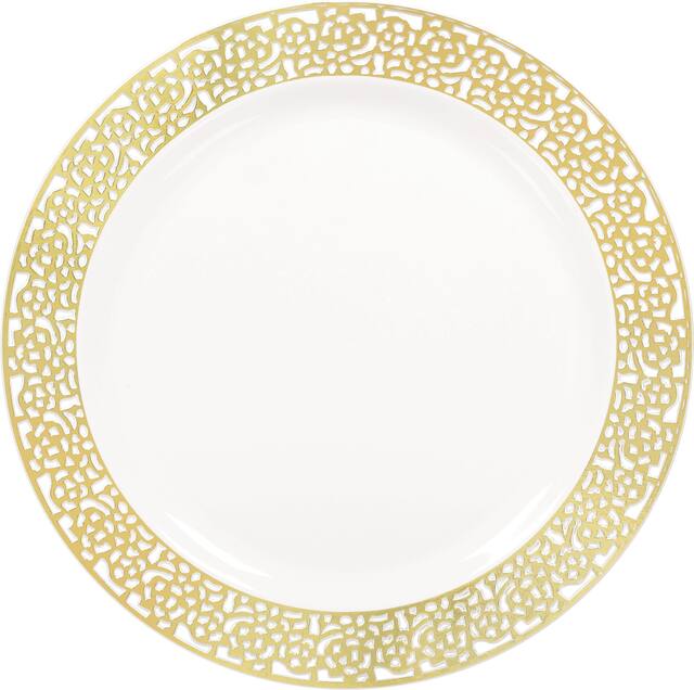 10"PLATE GLD LACE 10