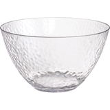 Grand bol de service en plastique martelé de qualité supérieure, transparent, 15 po Front_Elevated