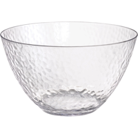 Grand bol de service en plastique martelé de qualité supérieure, transparent, 15 po