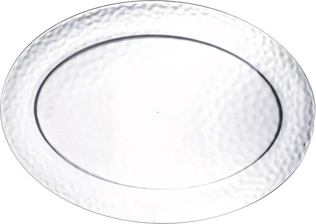 Premium Plastic Hammered Oval Platter Overhead_Flat