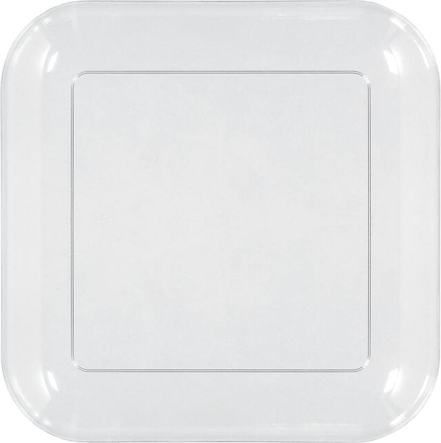 Big Party Pack Plastic Dessert Plates for Birthdays/Themed Parties/Brunches, Clear, 32-pk Overhead_Flat