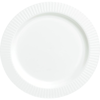 Round Plastic Reusable Dinner Plates, White, 10-in, 16-pk, for Christmas/Thanksgiving/New Year's Eve/Birthday Party Overhead_Flat