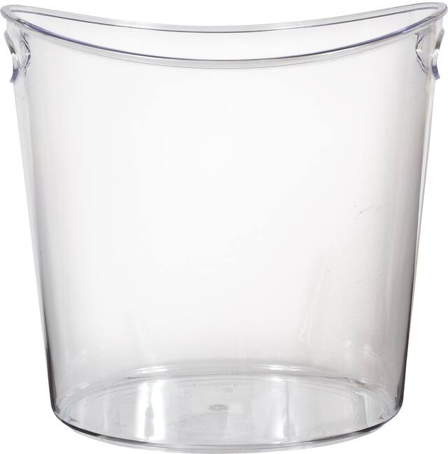 Oval Plastic Ice Bucket, Clear, 9-in, for Christmas/Thanksgiving/New Year's Eve/Birthday Party Front_Elevated