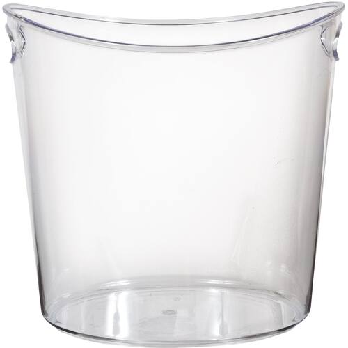 Oval Plastic Ice Bucket, Clear, 9-in, for Christmas/Thanksgiving/New Year's Eve/Birthday Party
