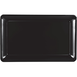 Plateau de service rectangulaire en plastique, noir Overhead_Flat