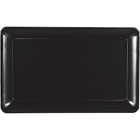 Rectangle Plastic Reusable Serving Platter, Black, 18-in, for Christmas/Thanksgiving/New Year's Eve Overhead_Flat