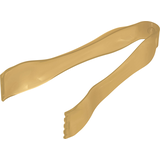 Plastic Mini Tongs, Birthdays, Food Serving, Gold, 6 1/4-in Front_Three_Fourths_Angled_Left