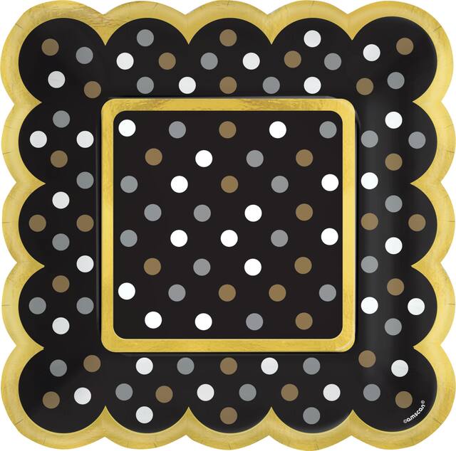 Polka Dot Scalloped Appetizer Plates, 36-pk Overhead_Flat