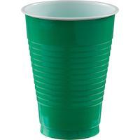 Festive Green Plastic Cups, 50-ct Front_Elevated