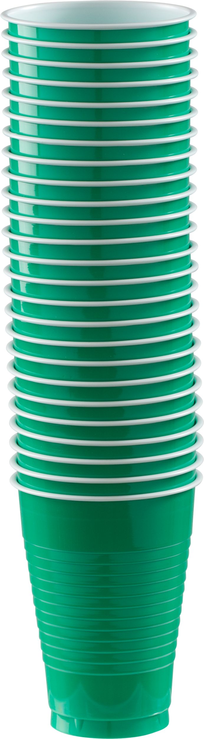 Festive Green Plastic Cups, 50-ct Front_Elevated