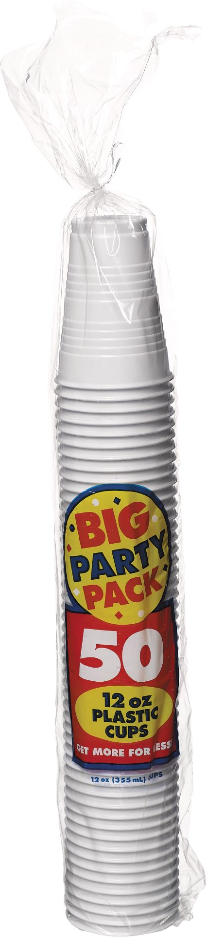 White Plastic Cups, 50-ct Front_Flat