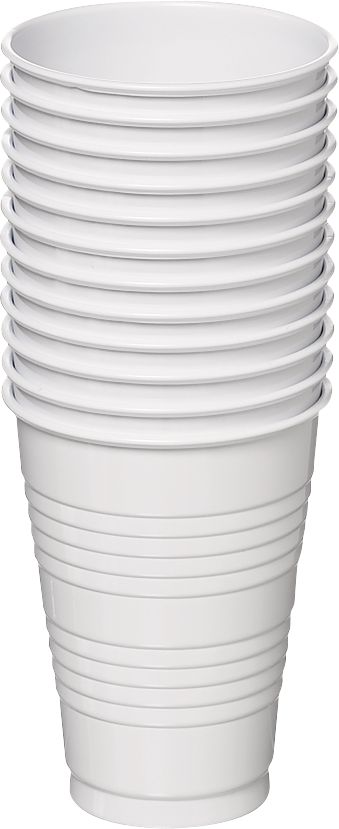 White Plastic Cups, 50-ct Front_Elevated