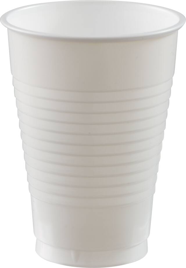 White Plastic Cups, 50-ct Front_Elevated