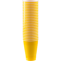 Verres en plastique, jaune soleil, paq. 50 Front_Elevated