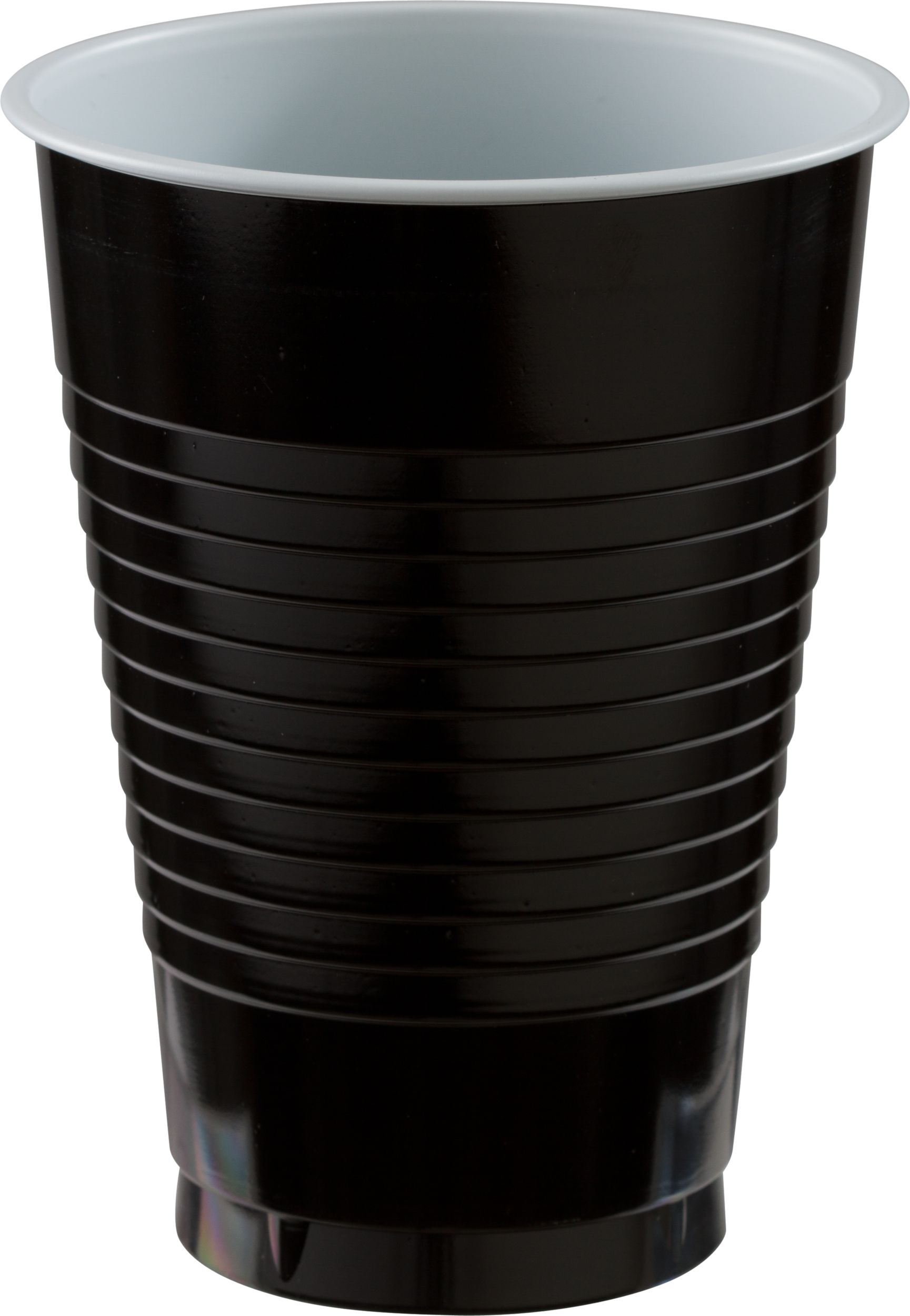 Black Plastic Cups, 50-ct Front_Elevated