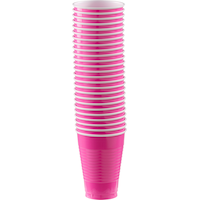 Bright Pink Plastic Cups, 50-ct Front_Elevated