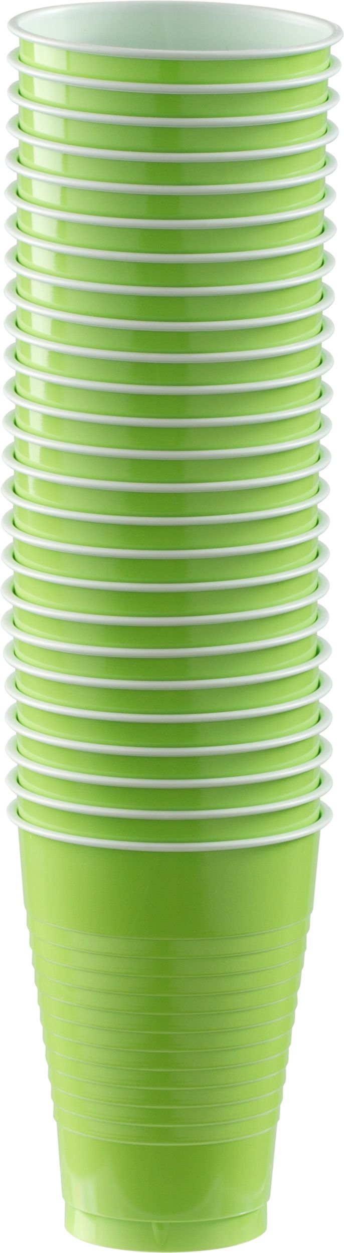 Verres en plastique, vert kiwi, paq. 50 Front_Elevated