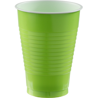 Verres en plastique, vert kiwi, paq. 50 Front_Elevated