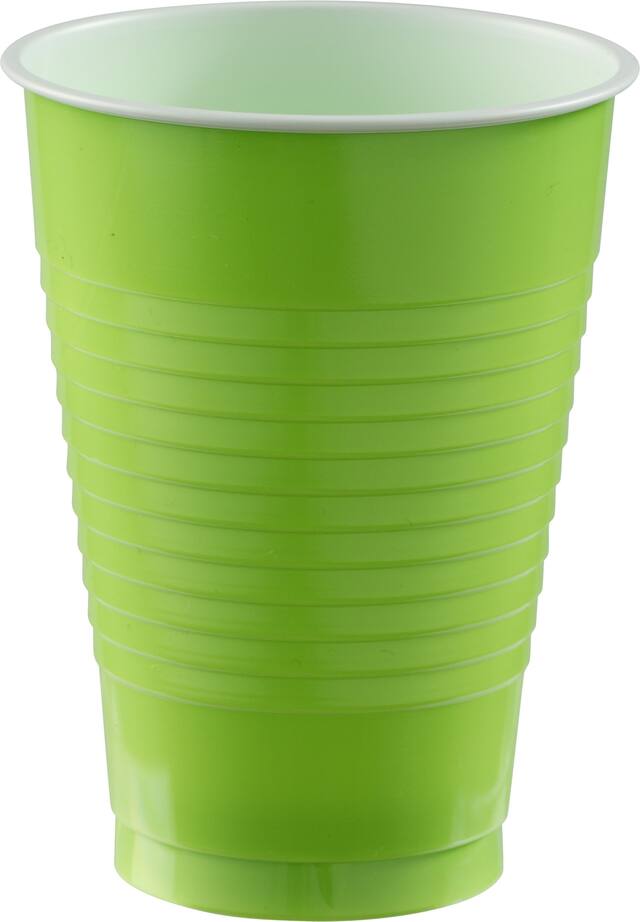 Kiwi Green Plastic Cups, 50-pk Front_Elevated