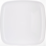 Square Plastic Reusable Serving Platter, White, 14-in, for Christmas/Thanksgiving/New Year's Eve/Easter/Birthday Party Overhead_Flat