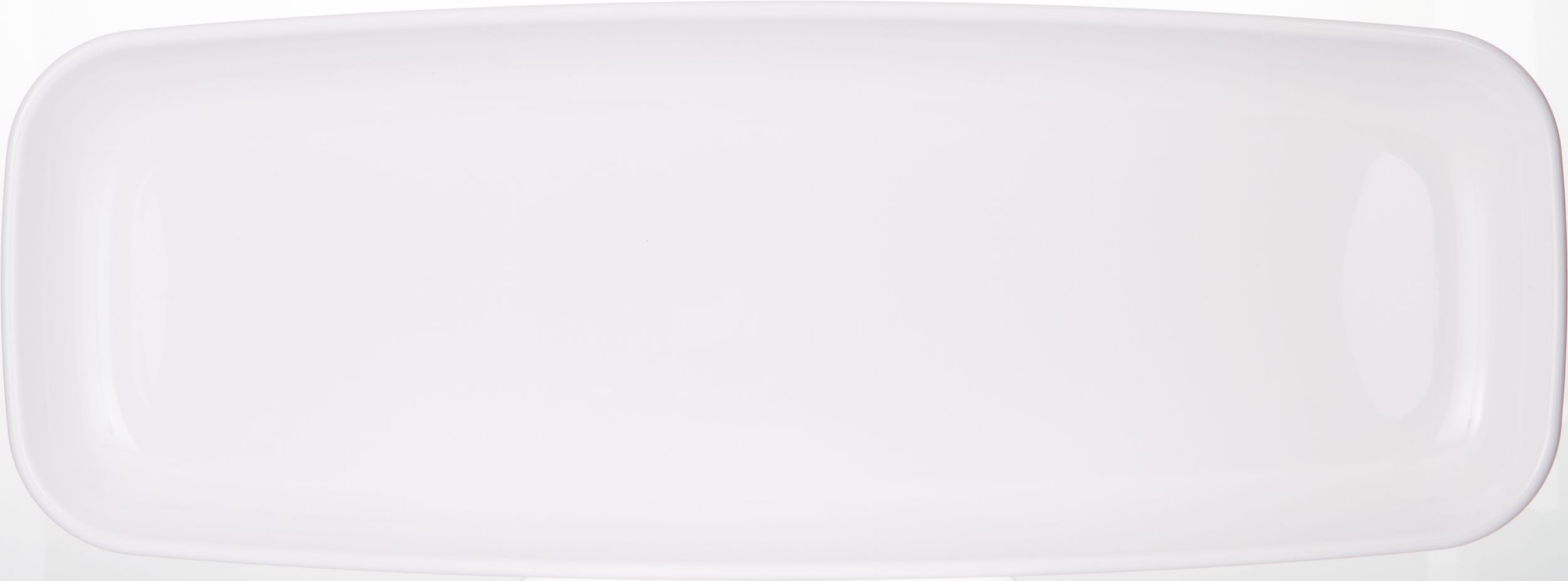 Rectangle Plastic Reusable Serving Platter, White, 17.5-in, for Christmas/Thanksgiving/New Year's Eve/Easter/Birthday Party Overhead_Flat
