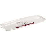 Rectangle Plastic Reusable Serving Platter, White, 17.5-in, for Christmas/Thanksgiving/New Year's Eve/Easter/Birthday Party Front_Angled_Right