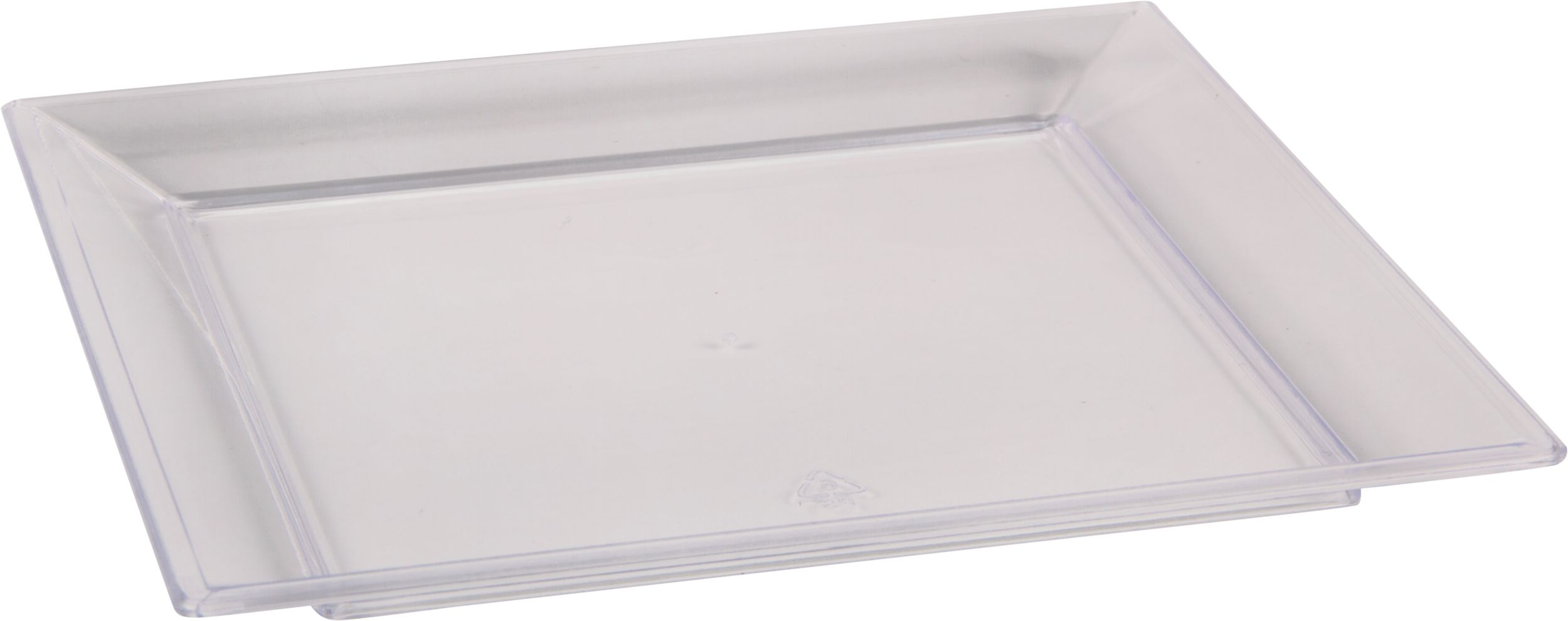 Clear Plastic Appetizer Plates, 10-pk Front_Angled_Right