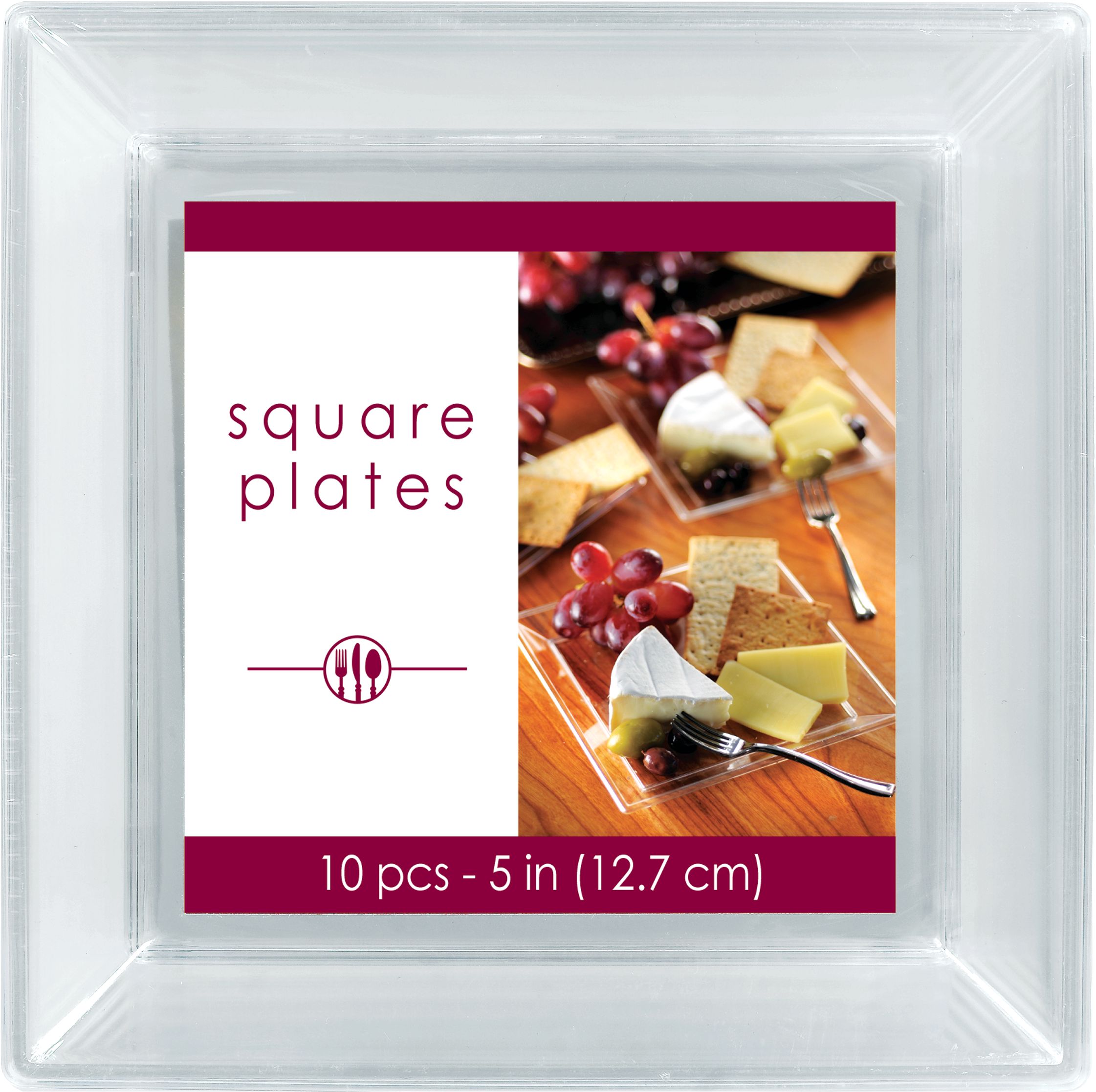Clear Plastic Appetizer Plates, 10-pk Overhead_Flat