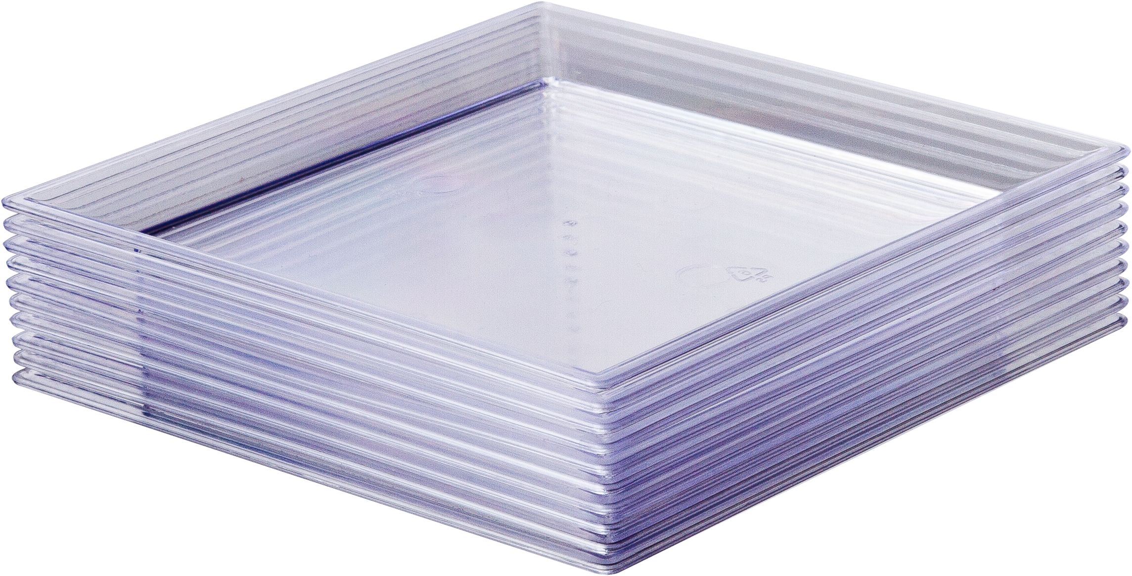 Clear Plastic Appetizer Plates, 10-pk Front_Angled_Left
