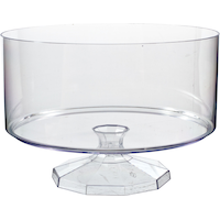 Round Plastic Reusable Container, Clear, 80-oz, for Birthday/Baby Shower/Wedding