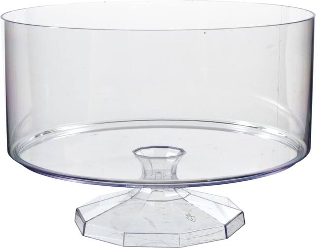 Round Plastic Reusable Container, Clear, 80-oz, for Birthday/Baby Shower/Wedding Front_Elevated