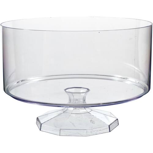 Round Plastic Reusable Container, Clear, 80-oz, for Birthday/Baby Shower/Wedding