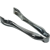 Plastic Reusable Mini Serving Tongs, Silver, 6-in, 3-pk, for Christmas/Thanksgiving/New Year's Eve/Birthday Party Back_Angled_Left