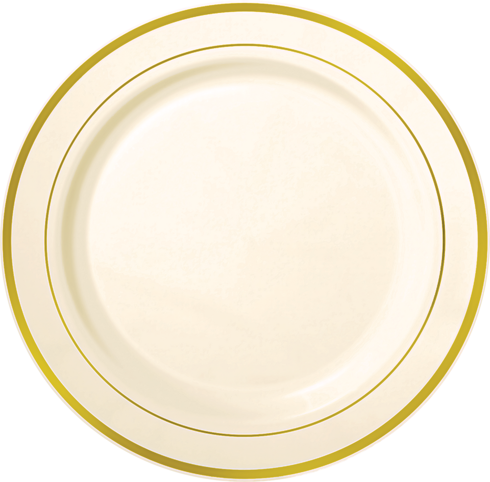 Premium Trim Buffet Plates for Birthday/Wedding/Anniversary, 10pk