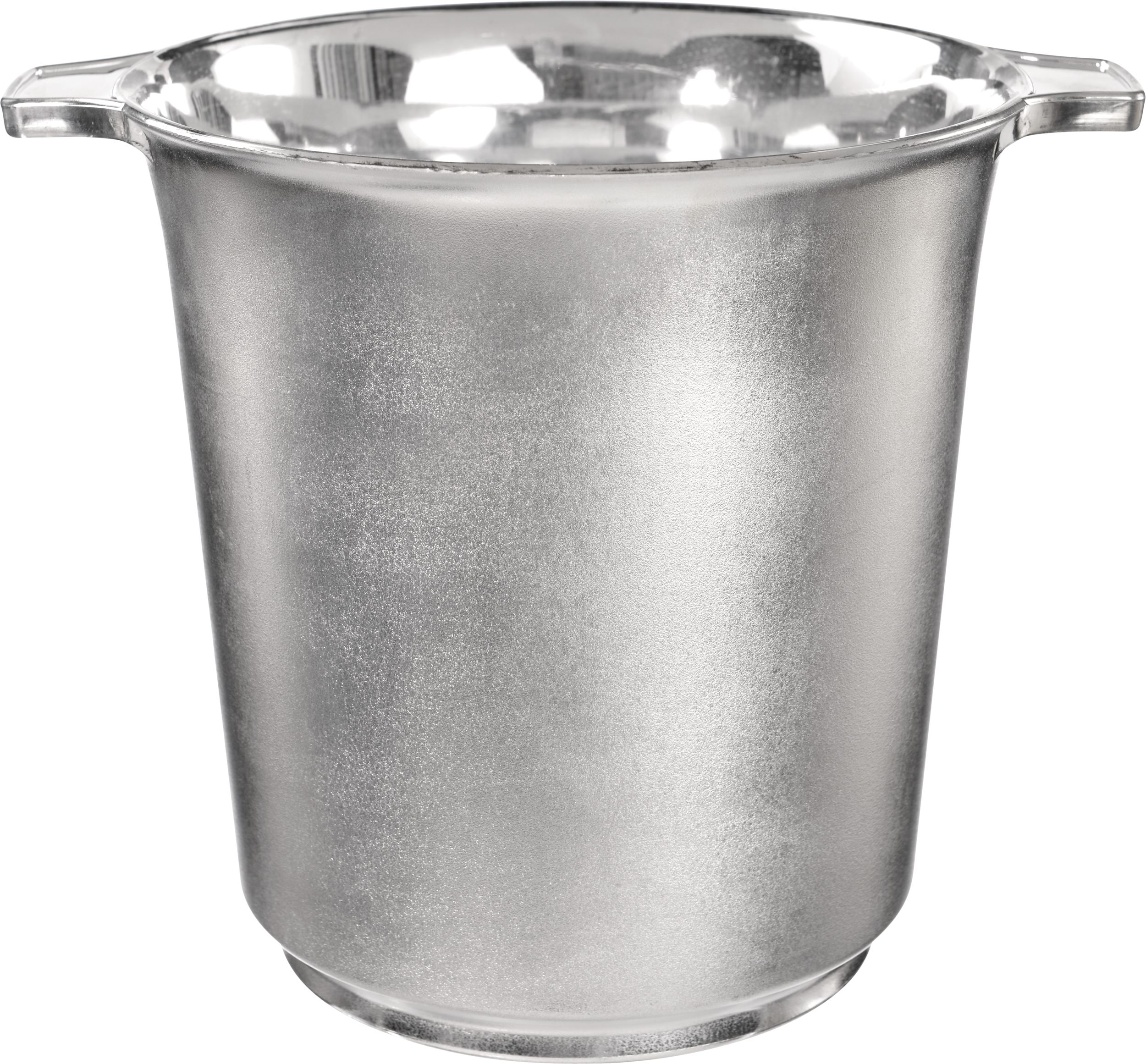 Plastic Ice Bucket for Birthday, Party, Anniversary, SIlver, 8 1/2 x 10 1/2-in Front_Elevated