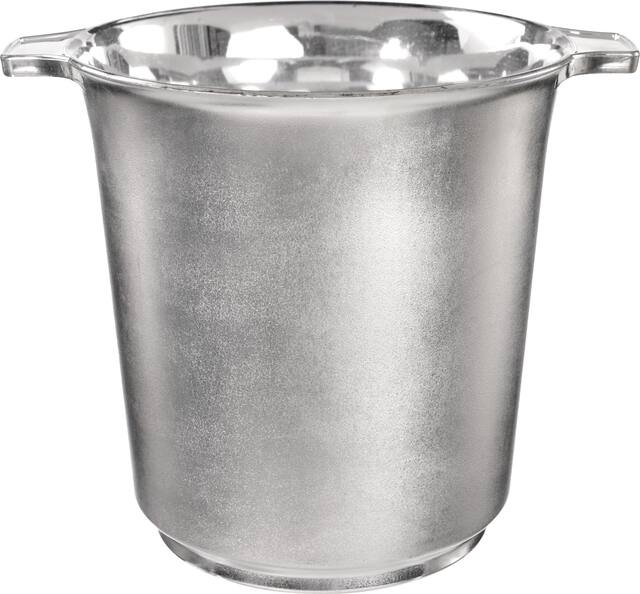 Plastic Ice Bucket for Birthday, Party, Anniversary, SIlver, 8 1/2 x 10 1/2-in Front_Elevated