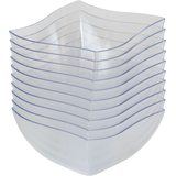 Square Mini Plastic Reusable Bowls, Clear, 4-in, 10-pk, for Christmas/Thanksgiving/New Year's Eve/Easter/Birthday Party Front_Angled_Left