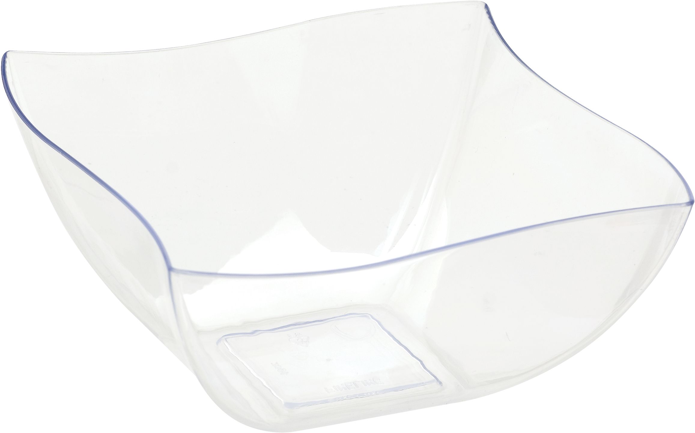 Square Mini Plastic Reusable Bowls, Clear, 4-in, 10-pk, for Christmas/Thanksgiving/New Year's Eve/Easter/Birthday Party Front_Angled_Right