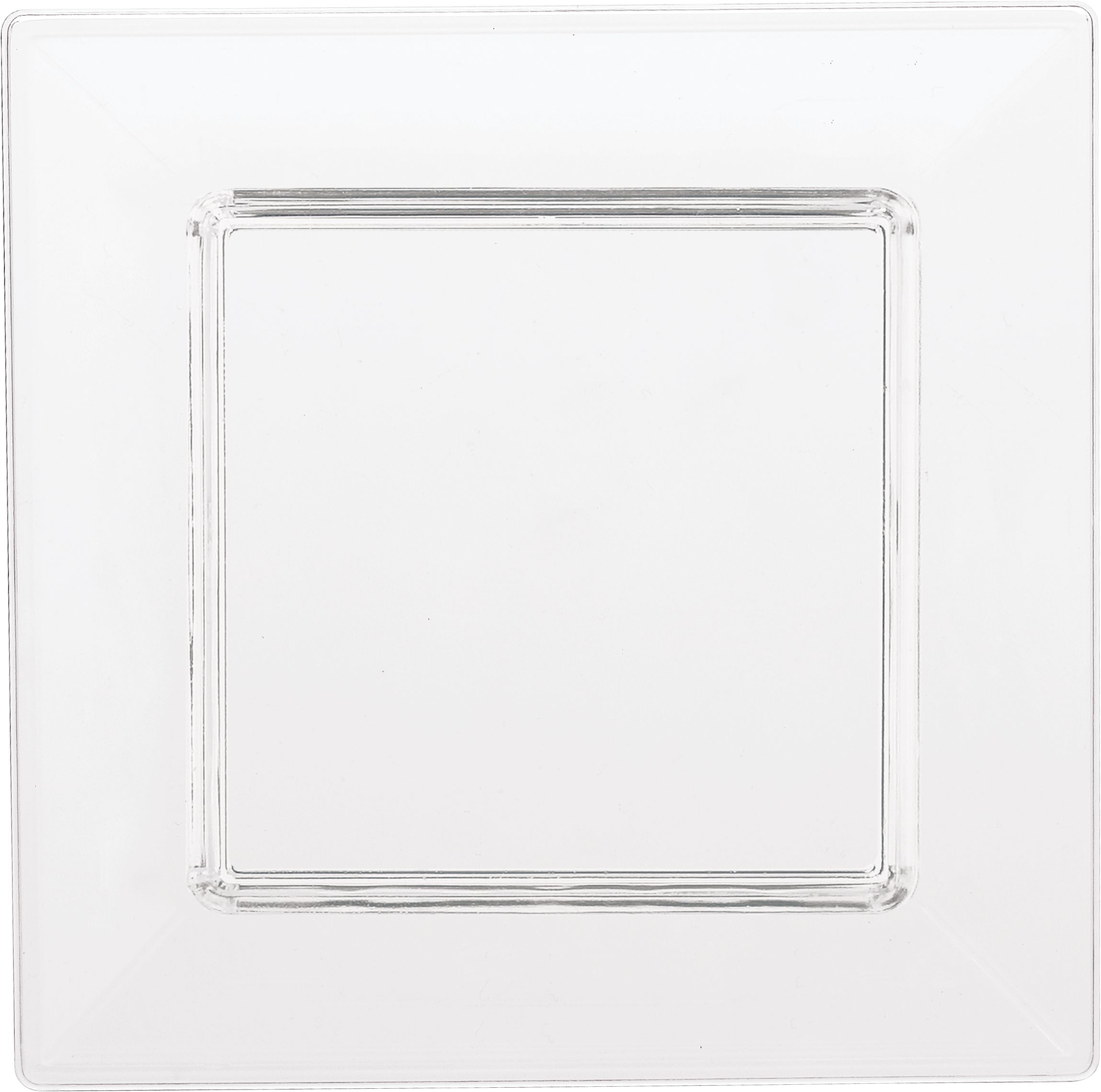 Mini Clear Plastic Square Appetizer Plates, 40-pk Overhead_Flat