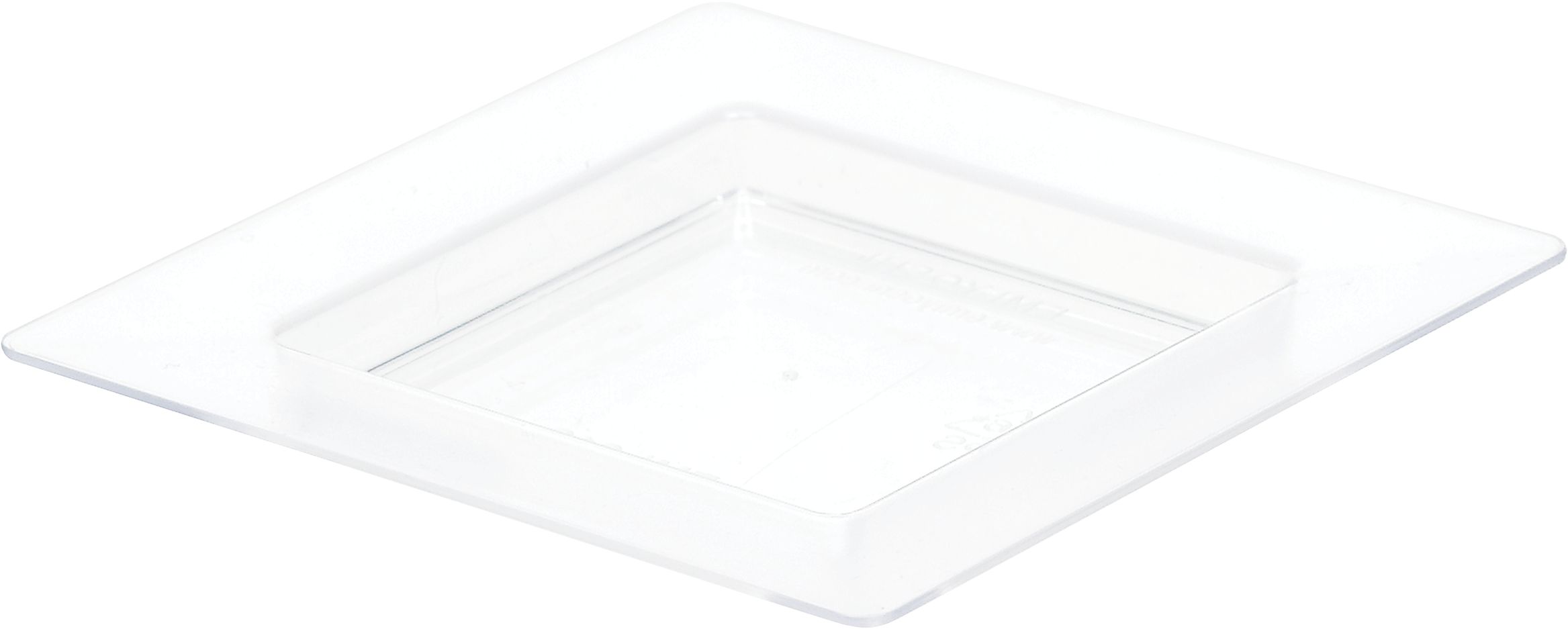 Mini Clear Plastic Square Appetizer Plates, 40-pk Front_Angled_Left