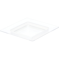 Mini assiettes à hors-d'oeuvre carrées en plastique transparent, paq. 40 Front_Angled_Left