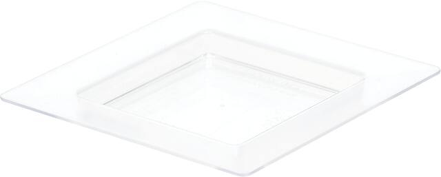 Mini Clear Plastic Square Appetizer Plates, 40-pk Front_Angled_Left