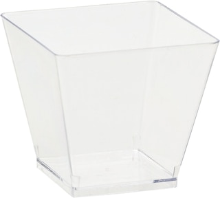 Cube Mini Plastic Reusable Bowls, Clear, 2-in, 40-pk, for Christmas/Thanksgiving/New Year's Eve/Easter/Birthday Party
