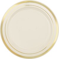 Assiettes à hors-d¿¿uvre à bordure en plastique de qualité supérieure, fête d¿anniversaire, mariages, couleurs variées, paq. 20