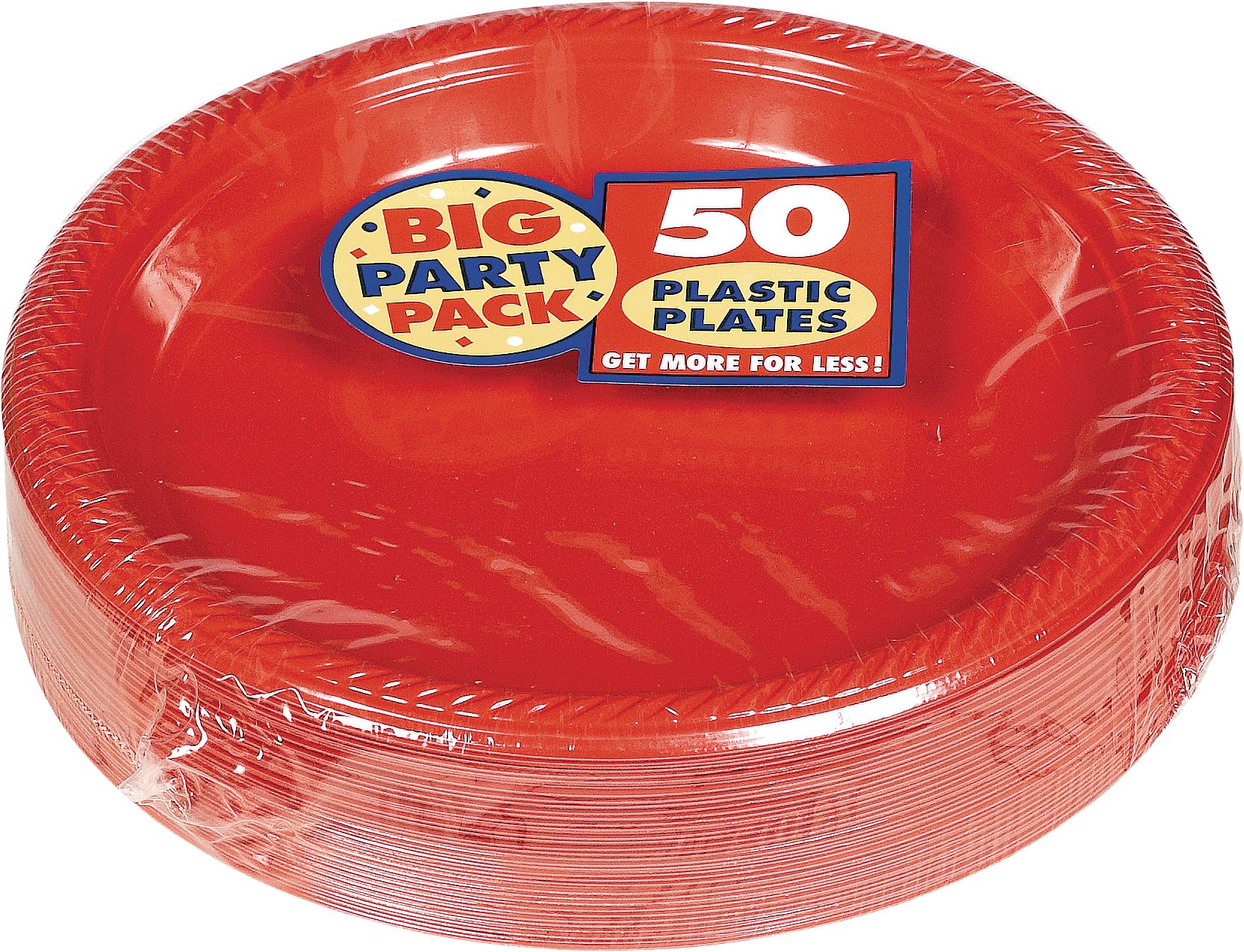 50CT 7" PLST PLT RED