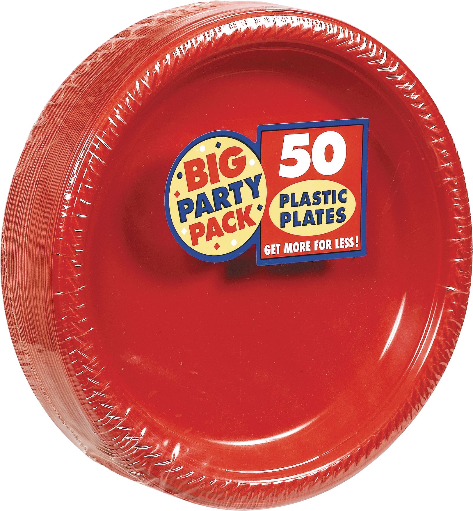50CT 7" PLST PLT RED