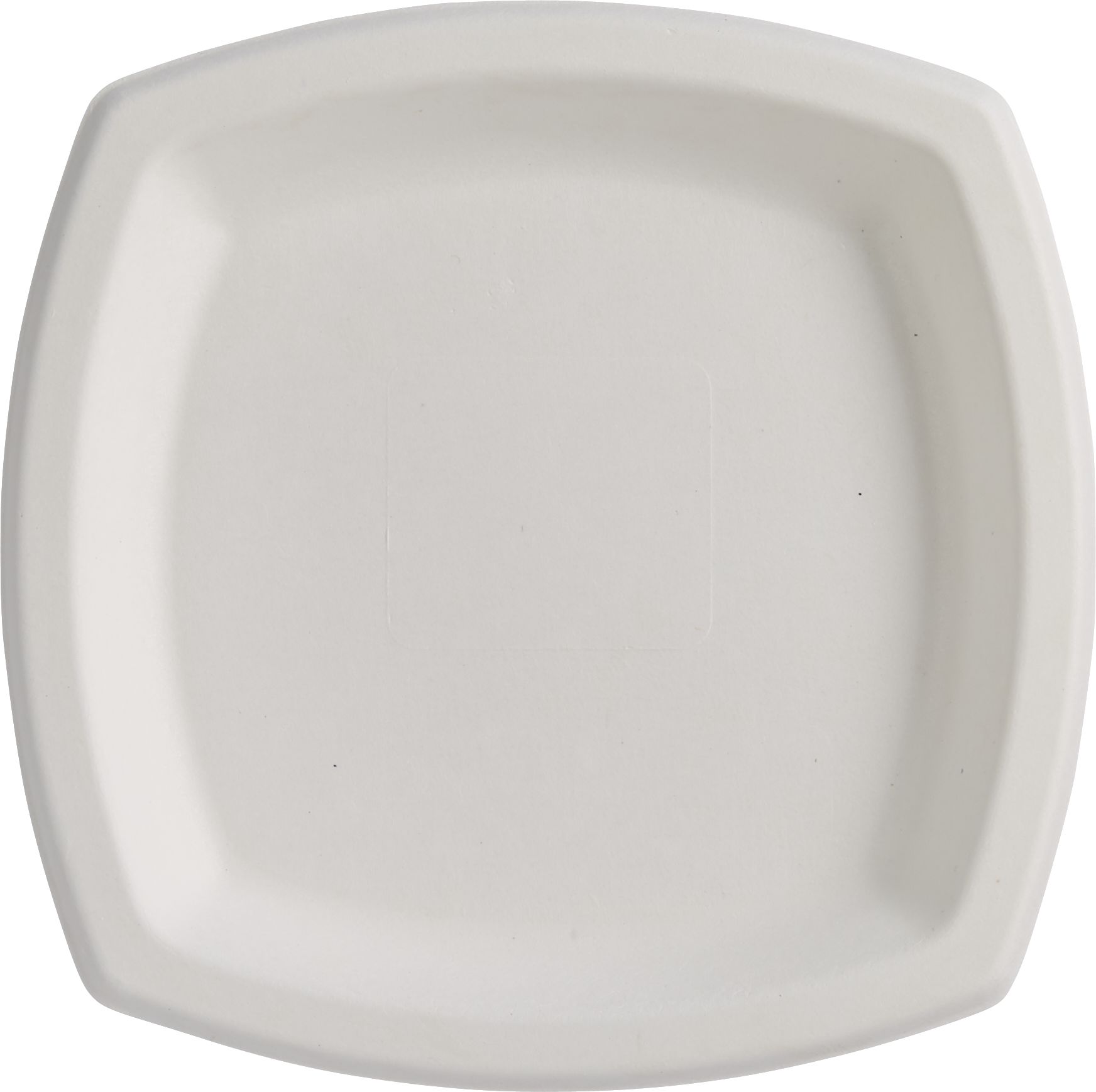 Eco-Friendly White Sugar Cane Square Dessert Plates, 22-pk Overhead_Flat