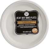 Round Sugarcane Eco Dinner Plates, White,10-in, 50-pk, for Christmas/Thanksgiving/New Year's Eve/Birthday Party Front_Flat